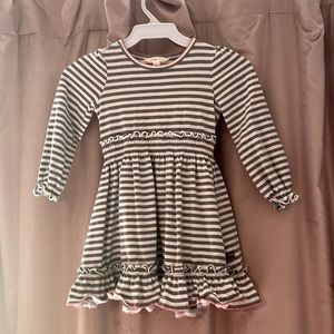 Matilda Jane Grey and White striped dress
